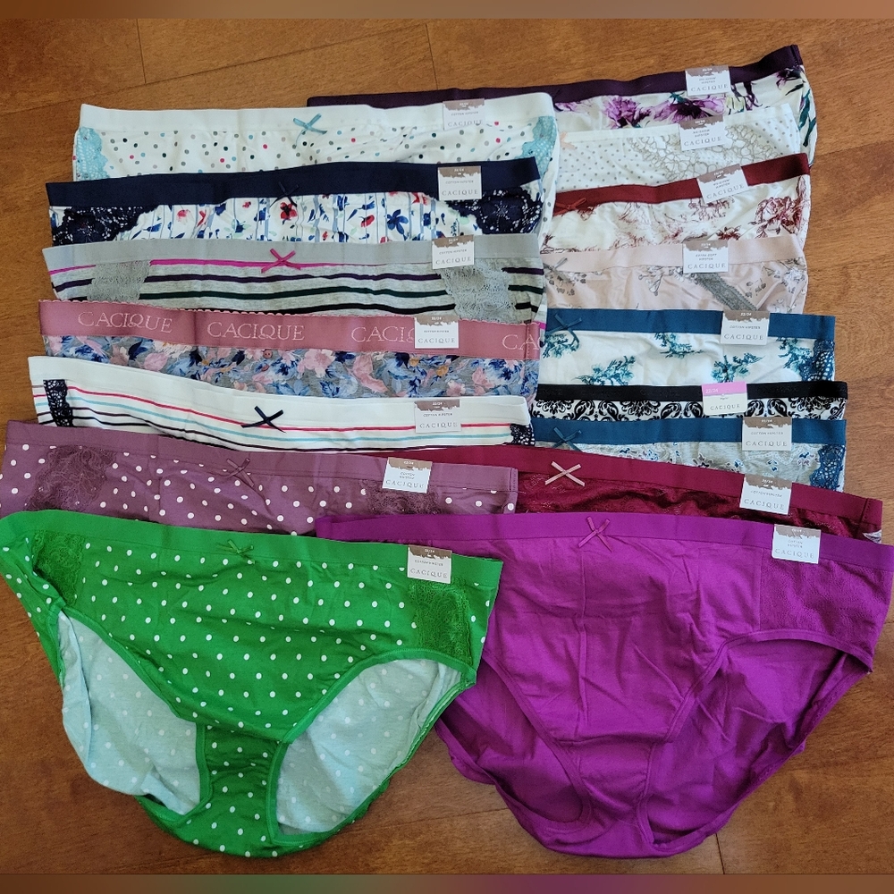 Cacique Underwear Collection ,size 22/24 Hipster, 16 pairs NWT